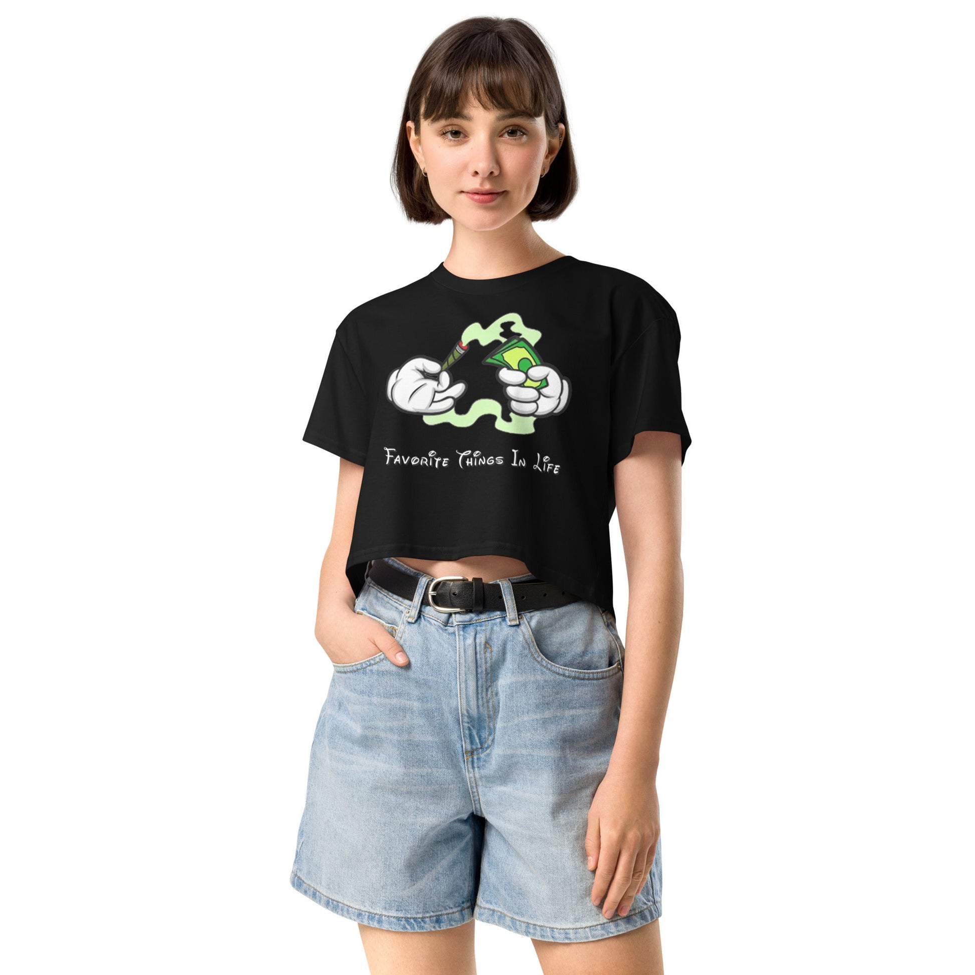 Favorite Things in Life Women’s crop top - Elevaleaf - 