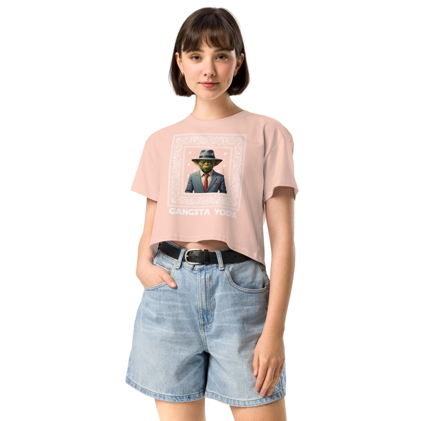 Gangsta Yoda Women’s crop top - Elevaleaf - 