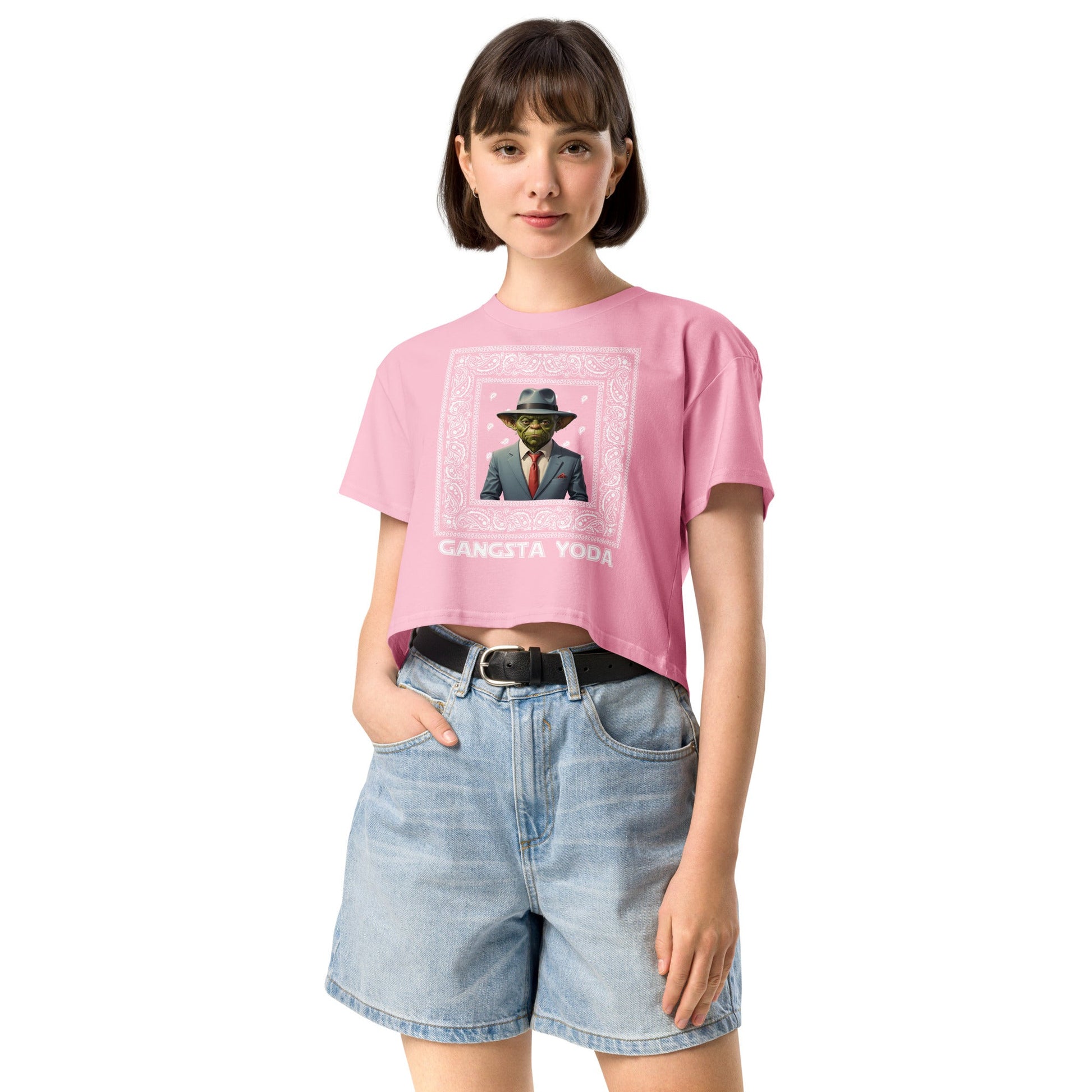 Gangsta Yoda Women’s crop top - Elevaleaf - 