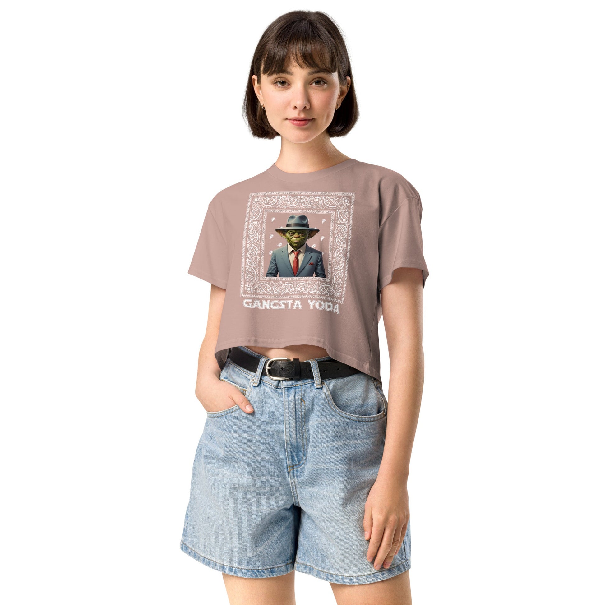 Gangsta Yoda Women’s crop top - Elevaleaf - 