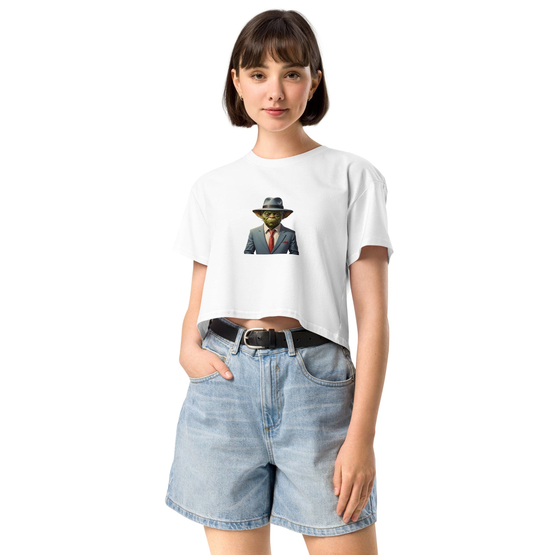 Gangsta Yoda Women’s crop top - Elevaleaf - 