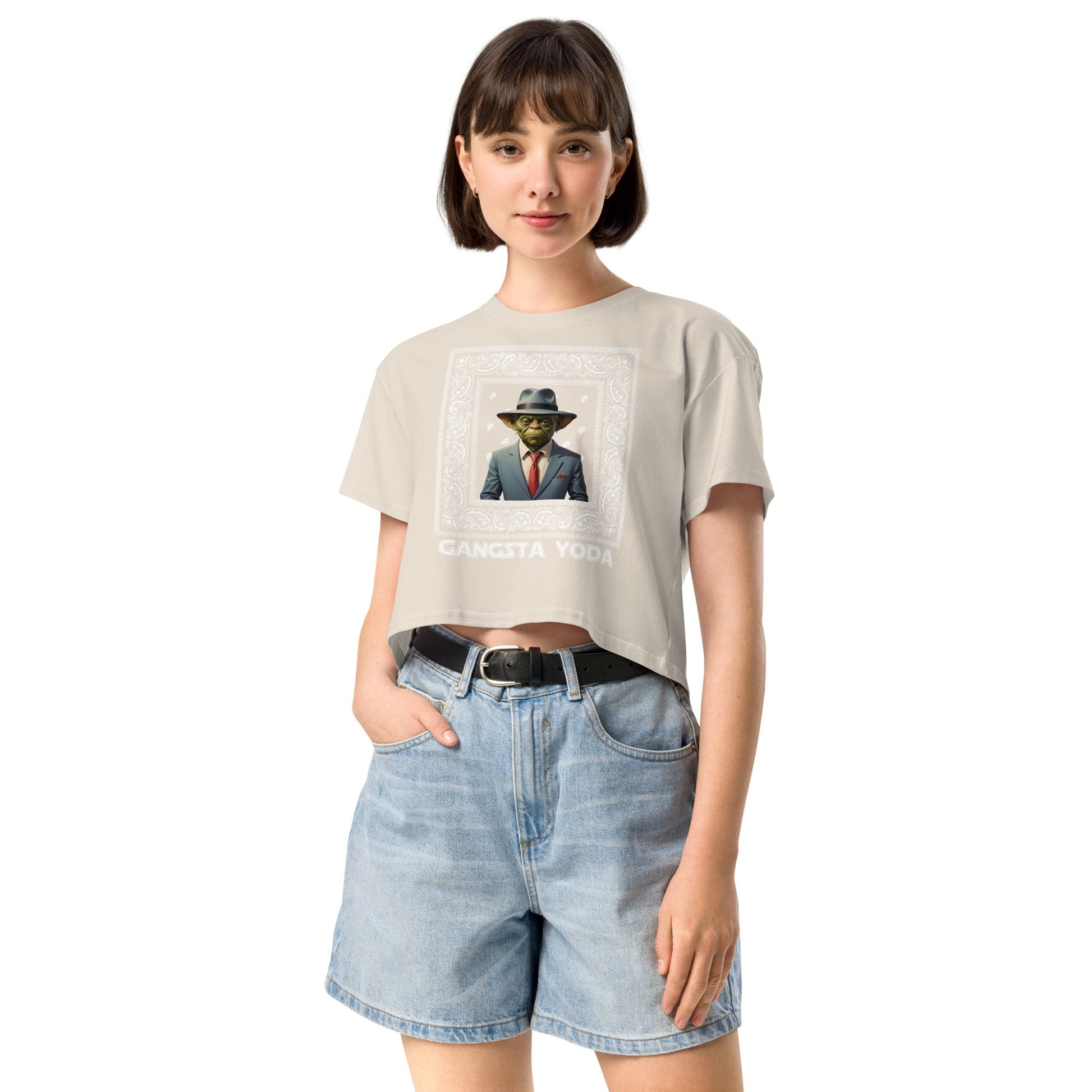 Gangsta Yoda Women’s crop top - Elevaleaf - 