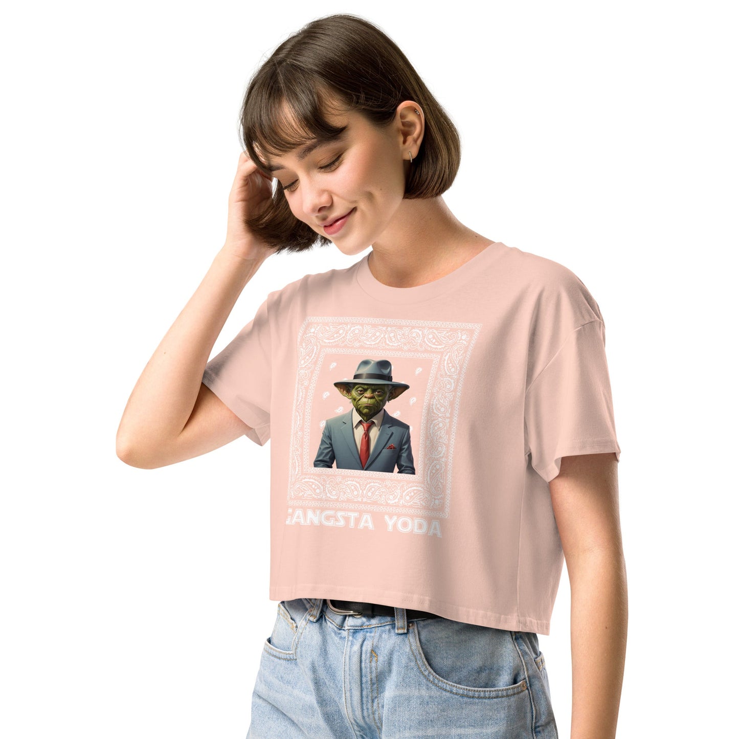 Gangsta Yoda Women’s crop top - Elevaleaf - 
