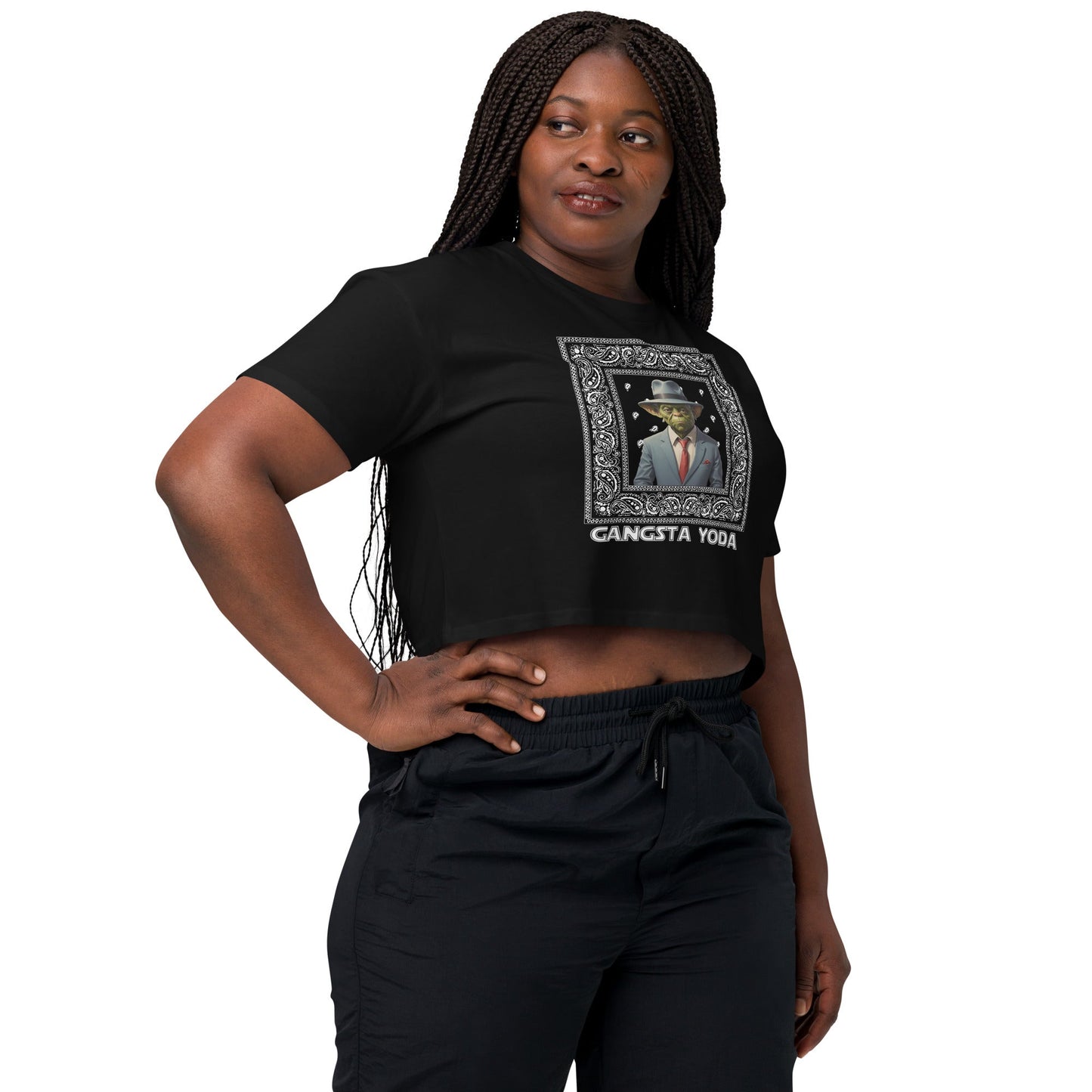 Gangsta Yoda Women’s crop top - Elevaleaf - 