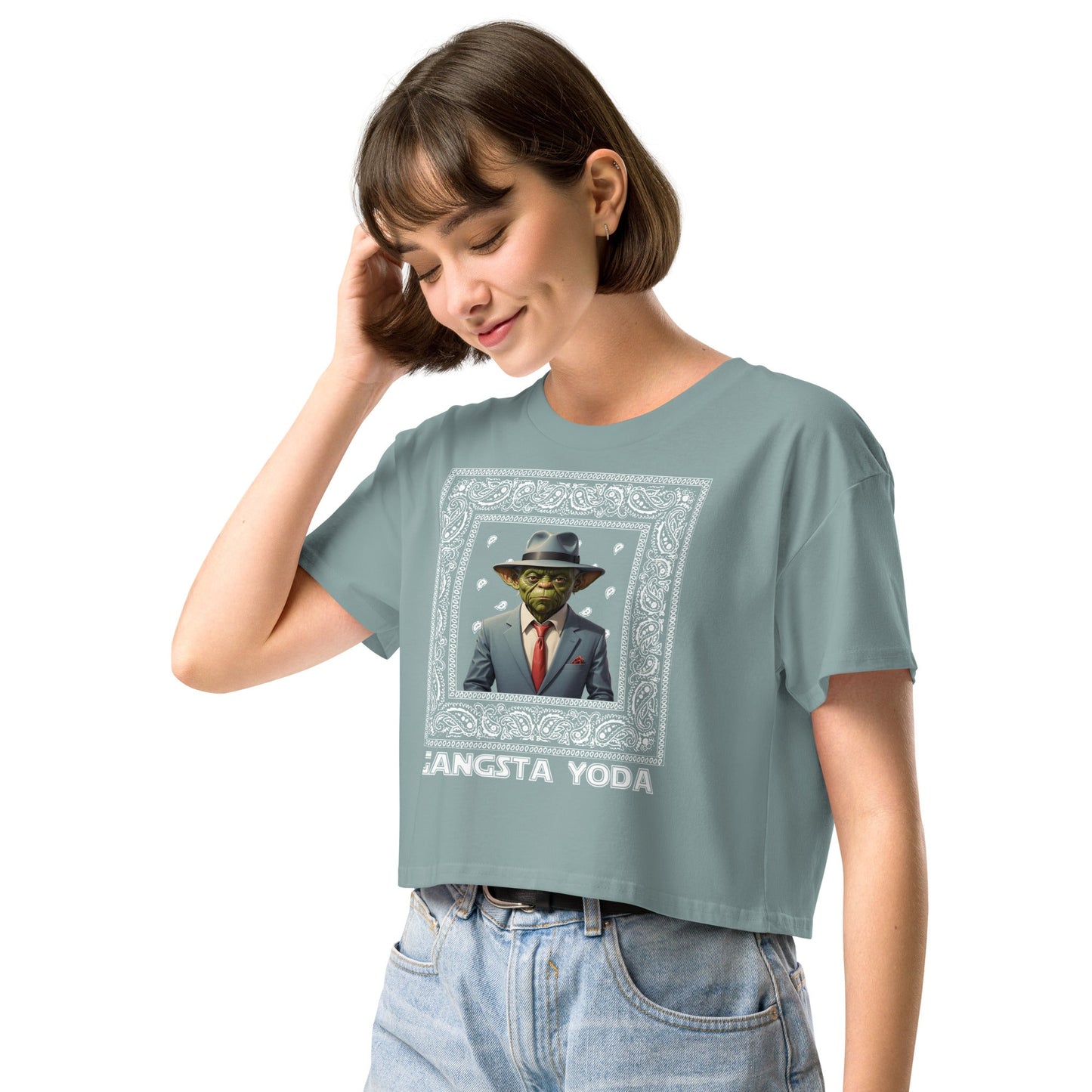 Gangsta Yoda Women’s crop top - Elevaleaf - 