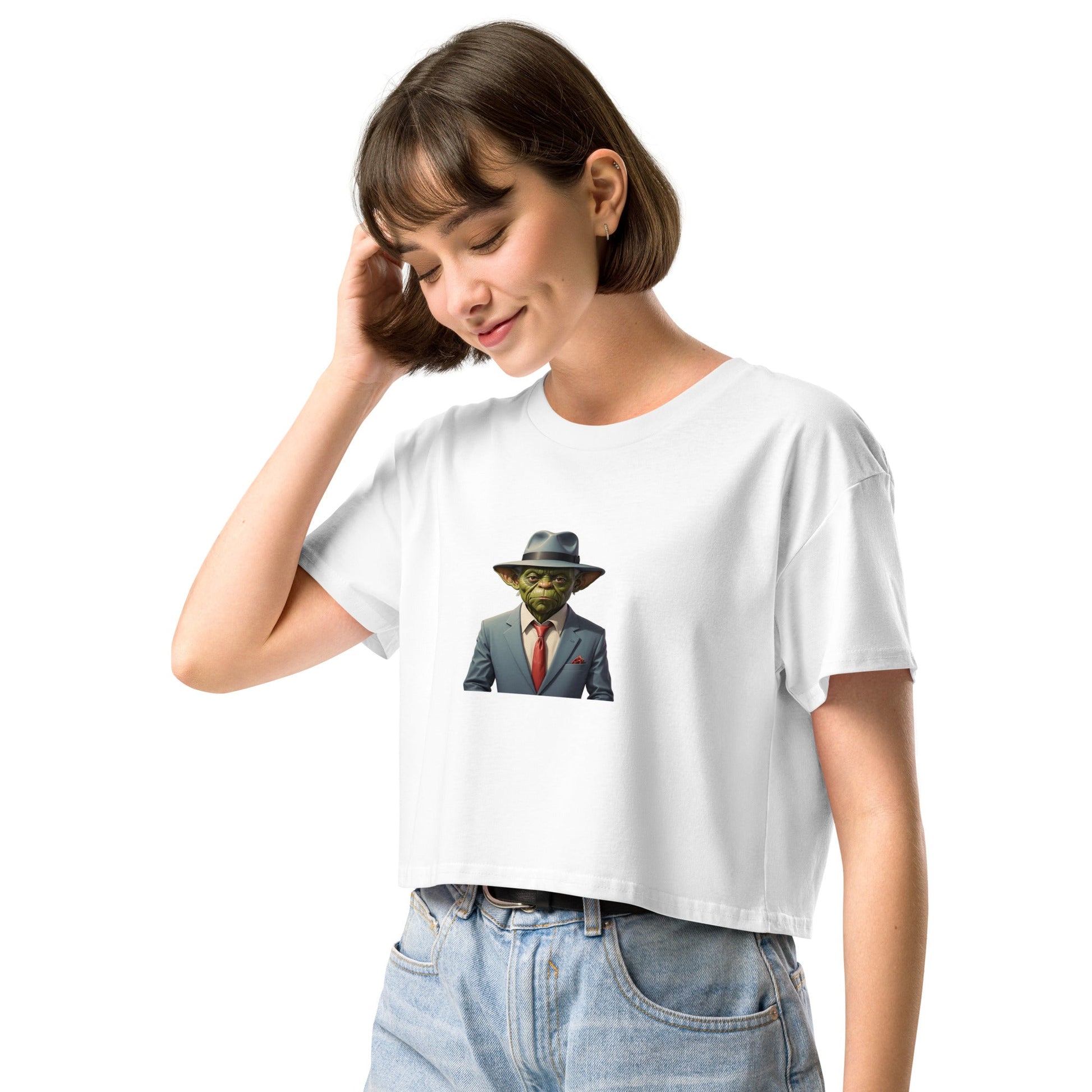 Gangsta Yoda Women’s crop top - Elevaleaf - 