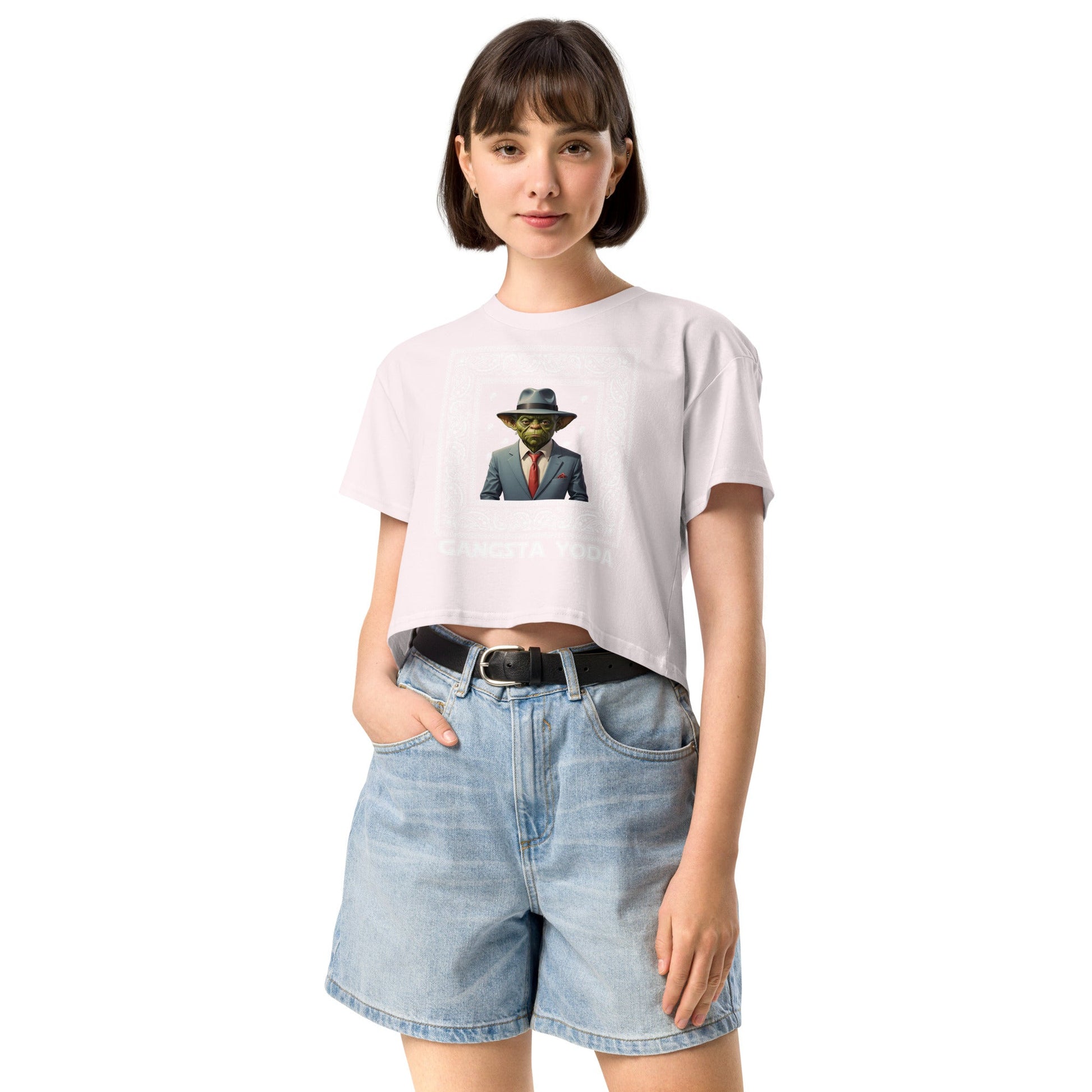 Gangsta Yoda Women’s crop top - Elevaleaf - 