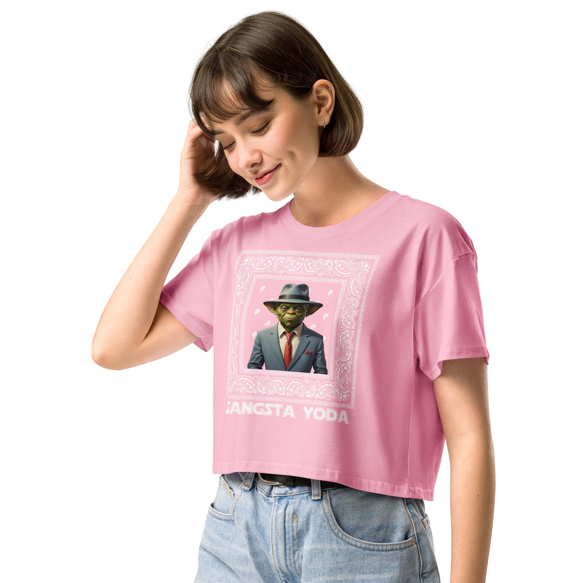 Gangsta Yoda Women’s crop top - Elevaleaf - 