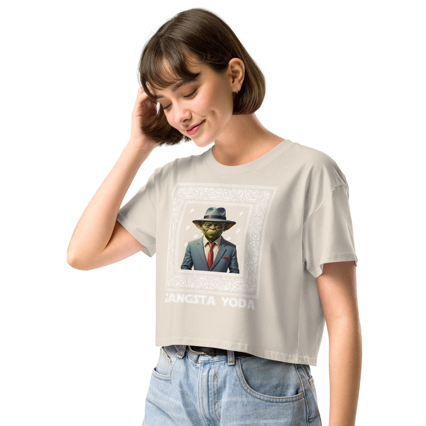 Gangsta Yoda Women’s crop top - Elevaleaf - 