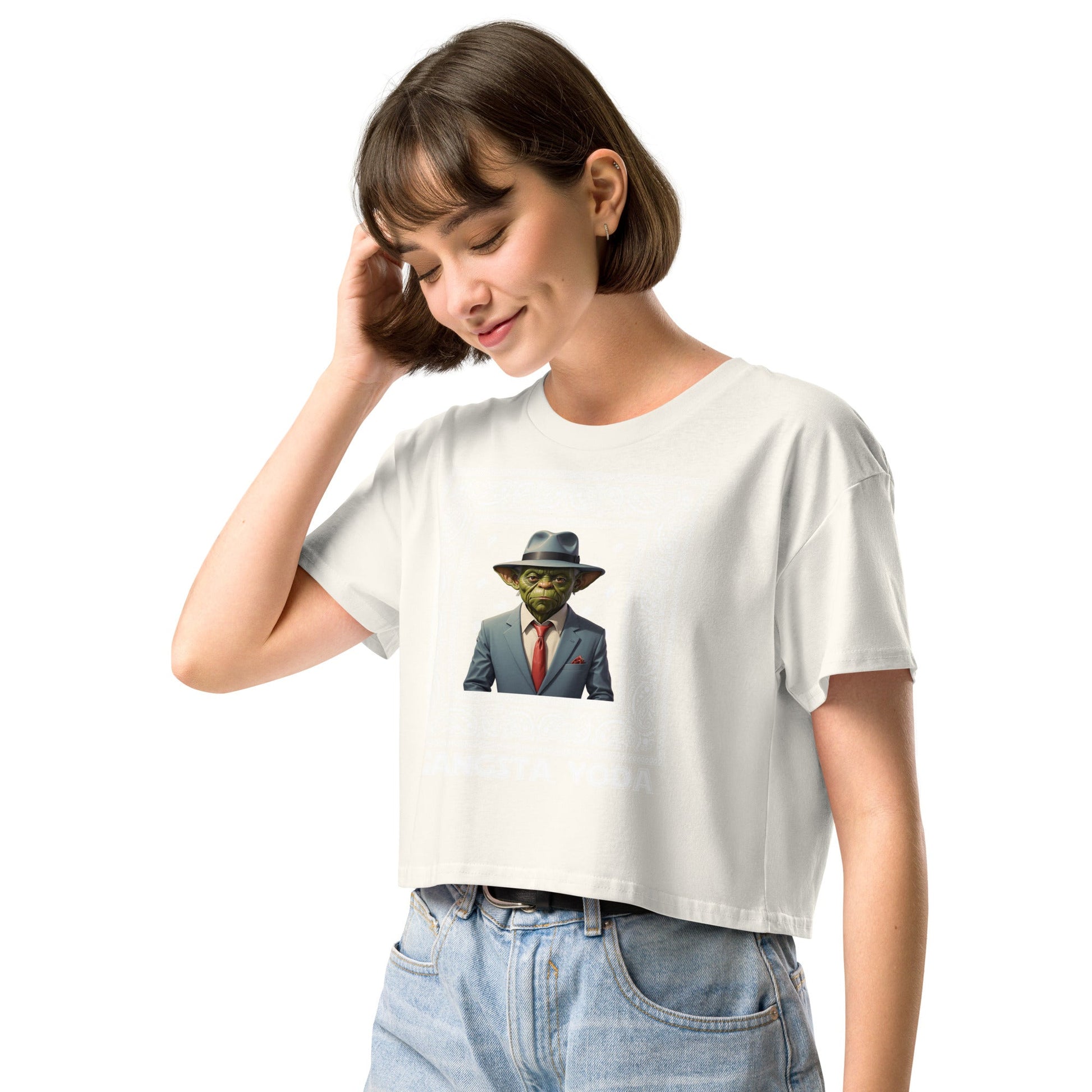 Gangsta Yoda Women’s crop top - Elevaleaf - 