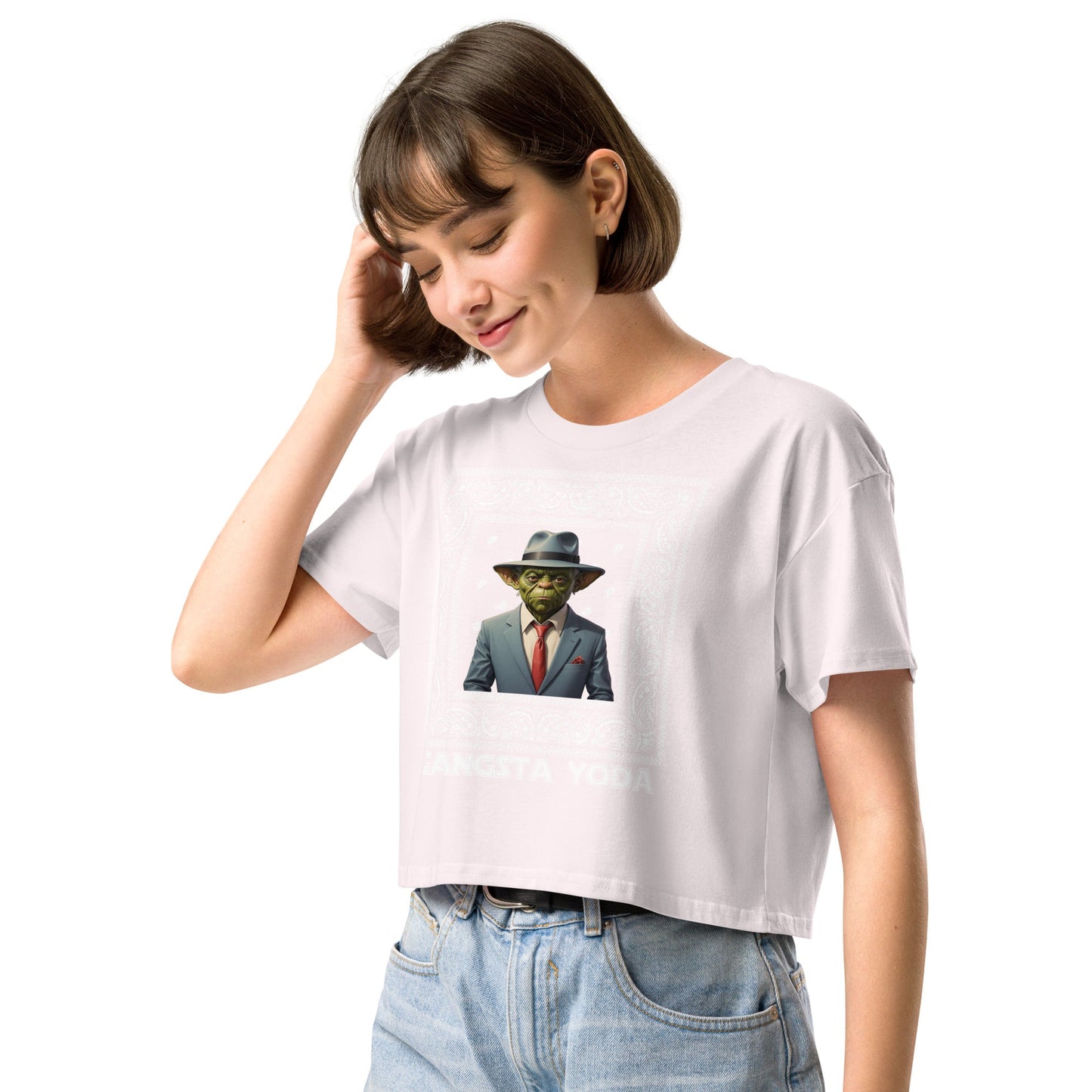 Gangsta Yoda Women’s crop top - Elevaleaf - 
