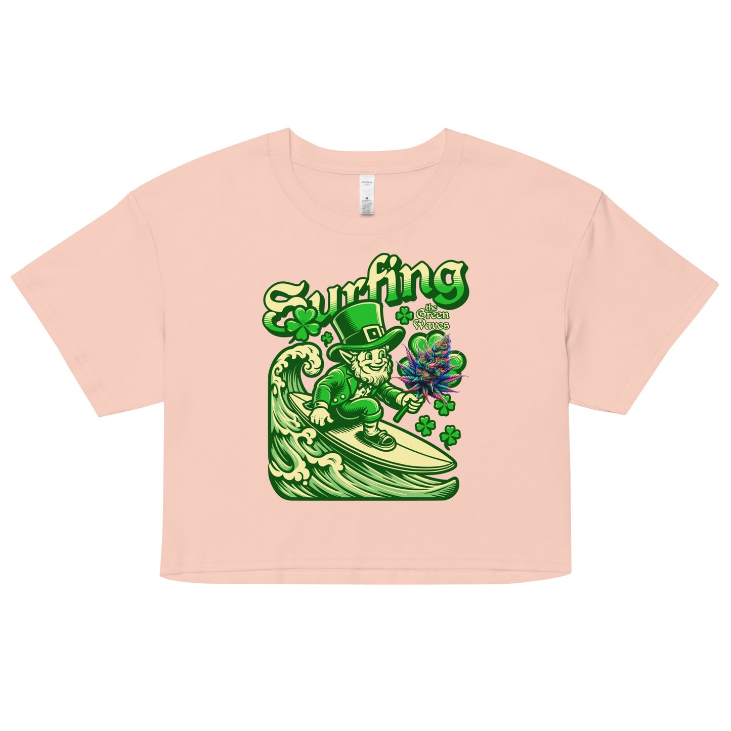 Green Waves Women’s crop top - Elevaleaf -