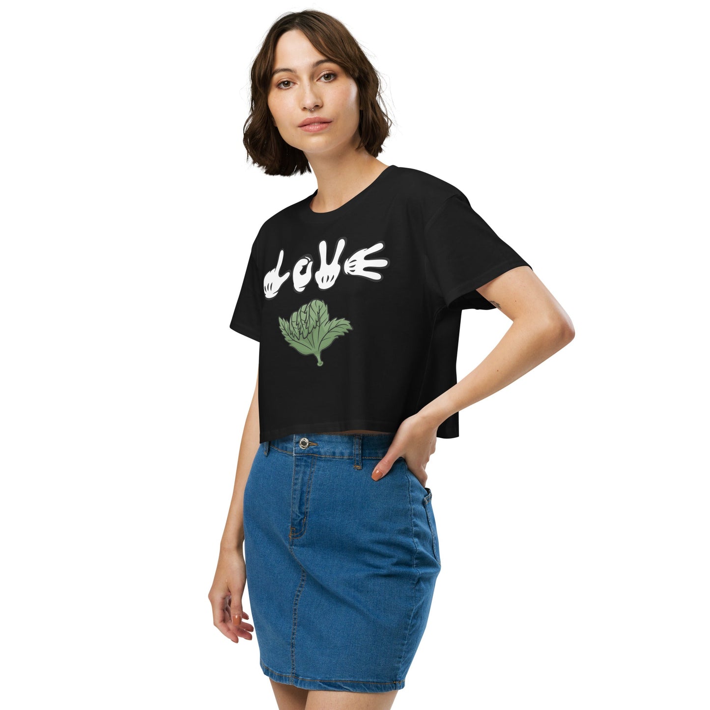 Love Weed Women’s crop top - Elevaleaf - 