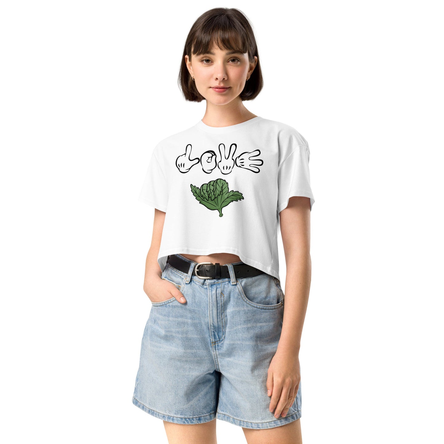 Love Weed Women’s crop top - Elevaleaf - 