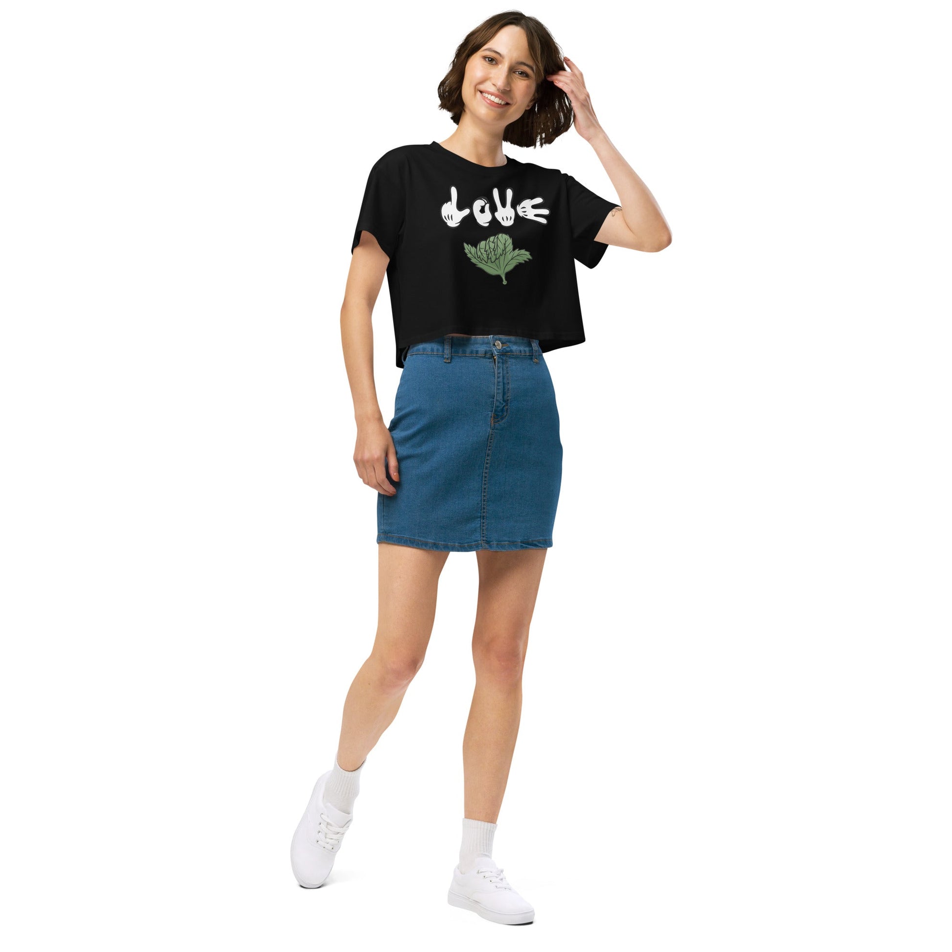 Love Weed Women’s crop top - Elevaleaf - 