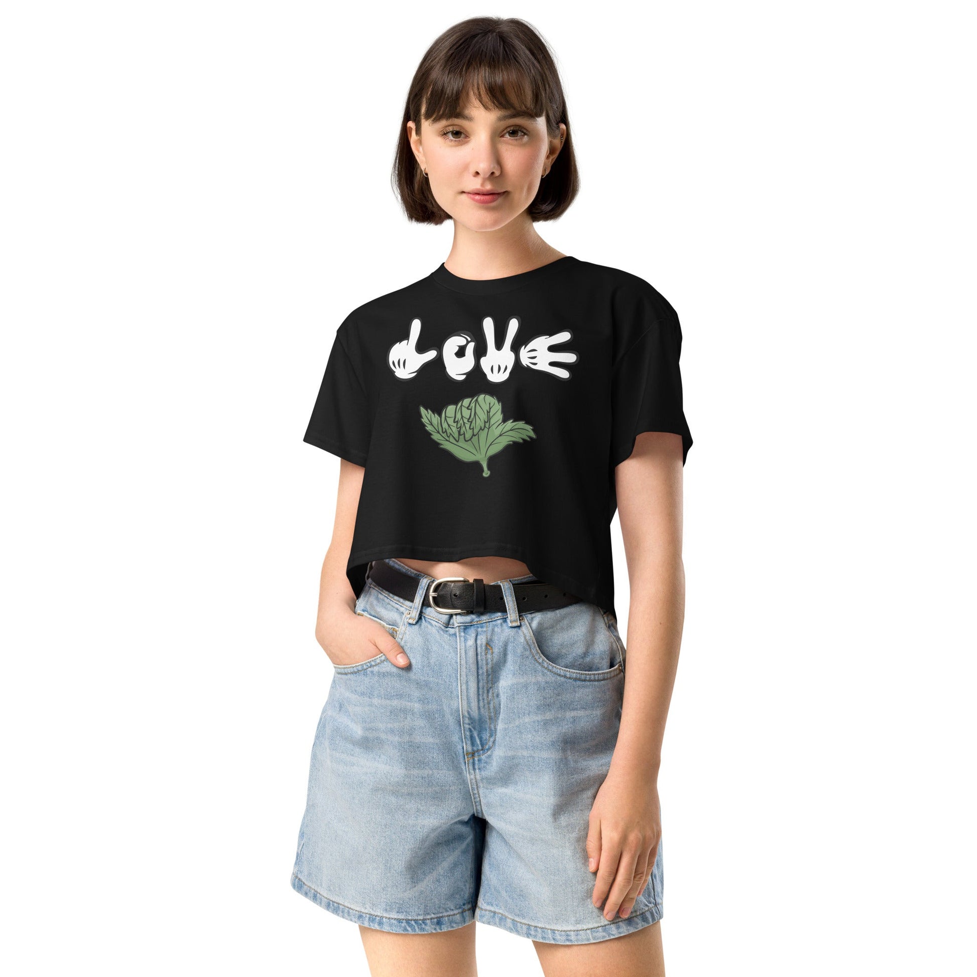 Love Weed Women’s crop top - Elevaleaf - 