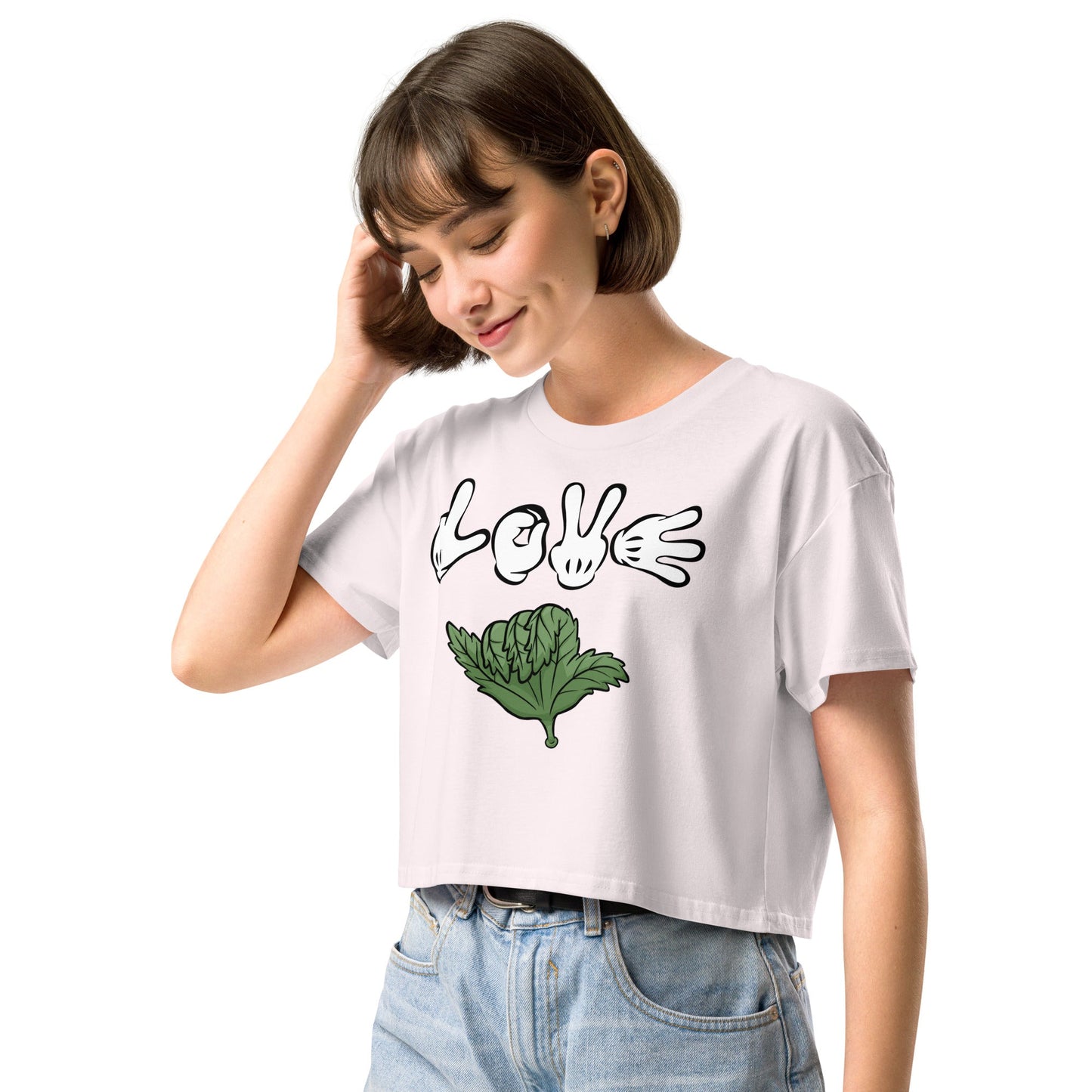 Love Weed Women’s crop top - Elevaleaf - 