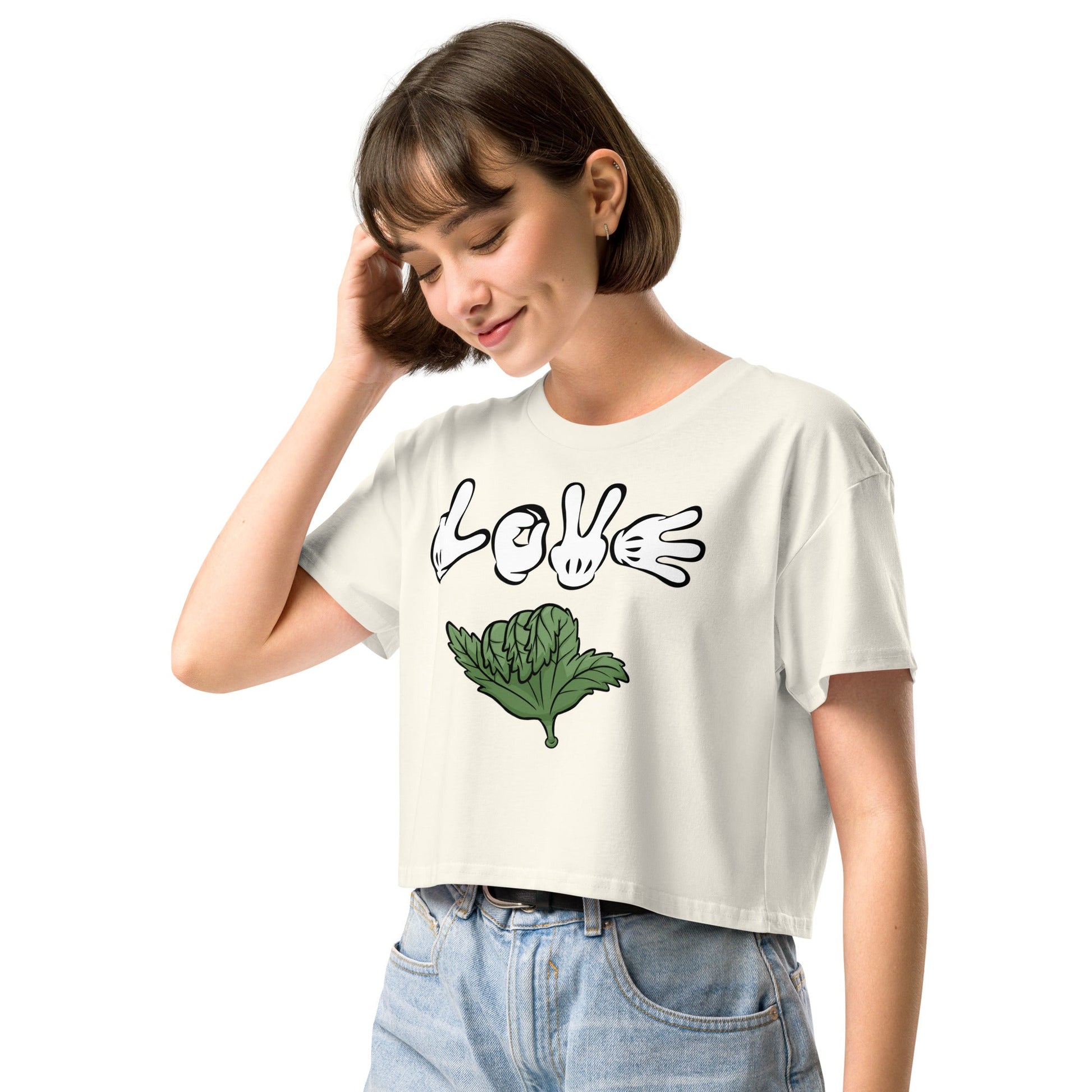 Love Weed Women’s crop top - Elevaleaf - 