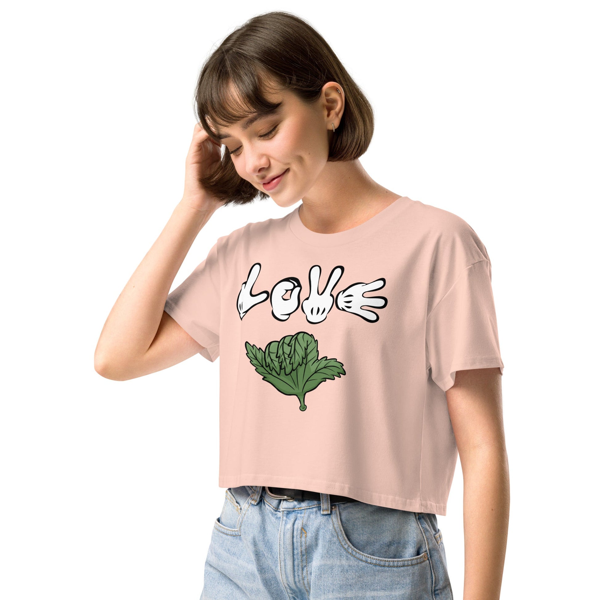 Love Weed Women’s crop top - Elevaleaf - 