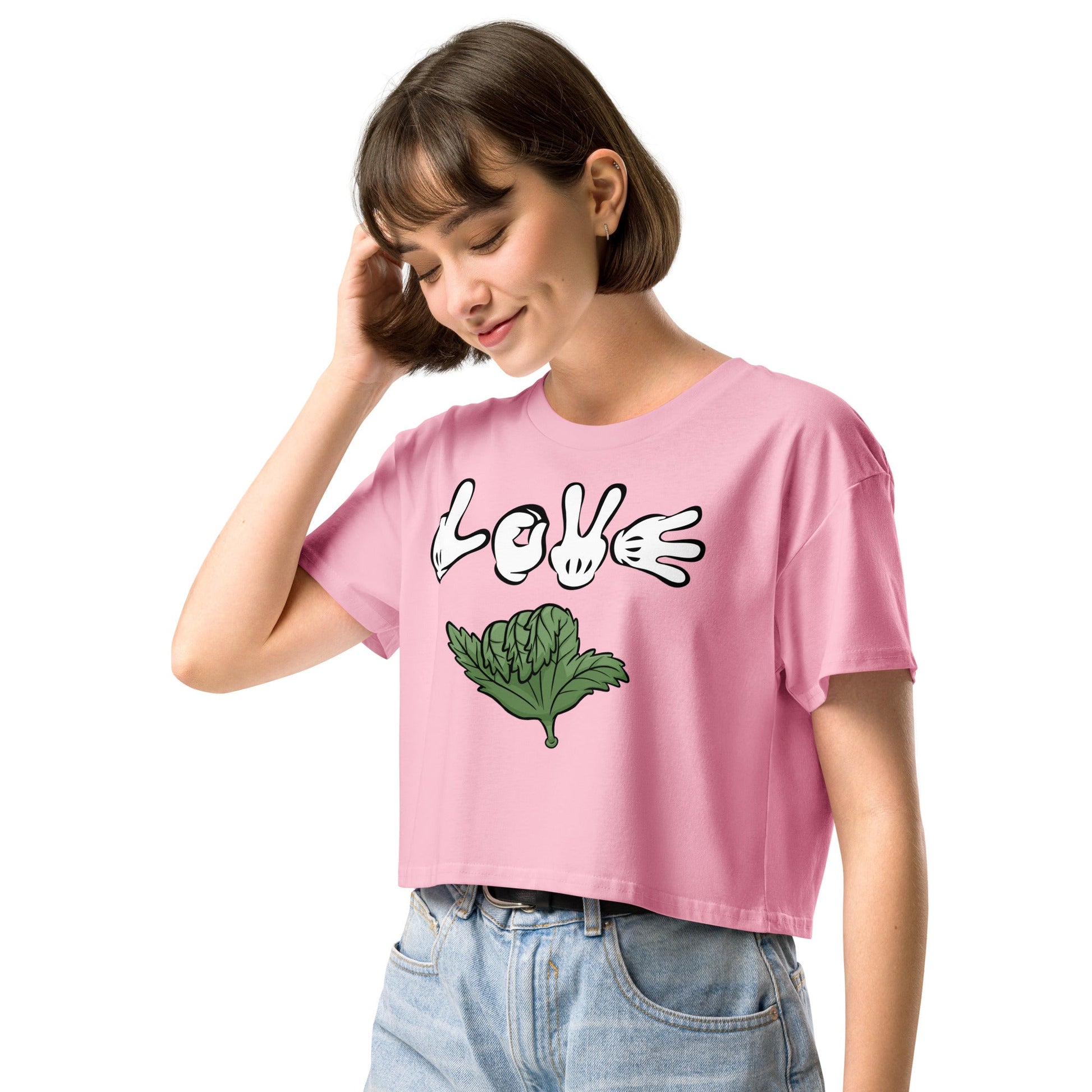 Love Weed Women’s crop top - Elevaleaf - 