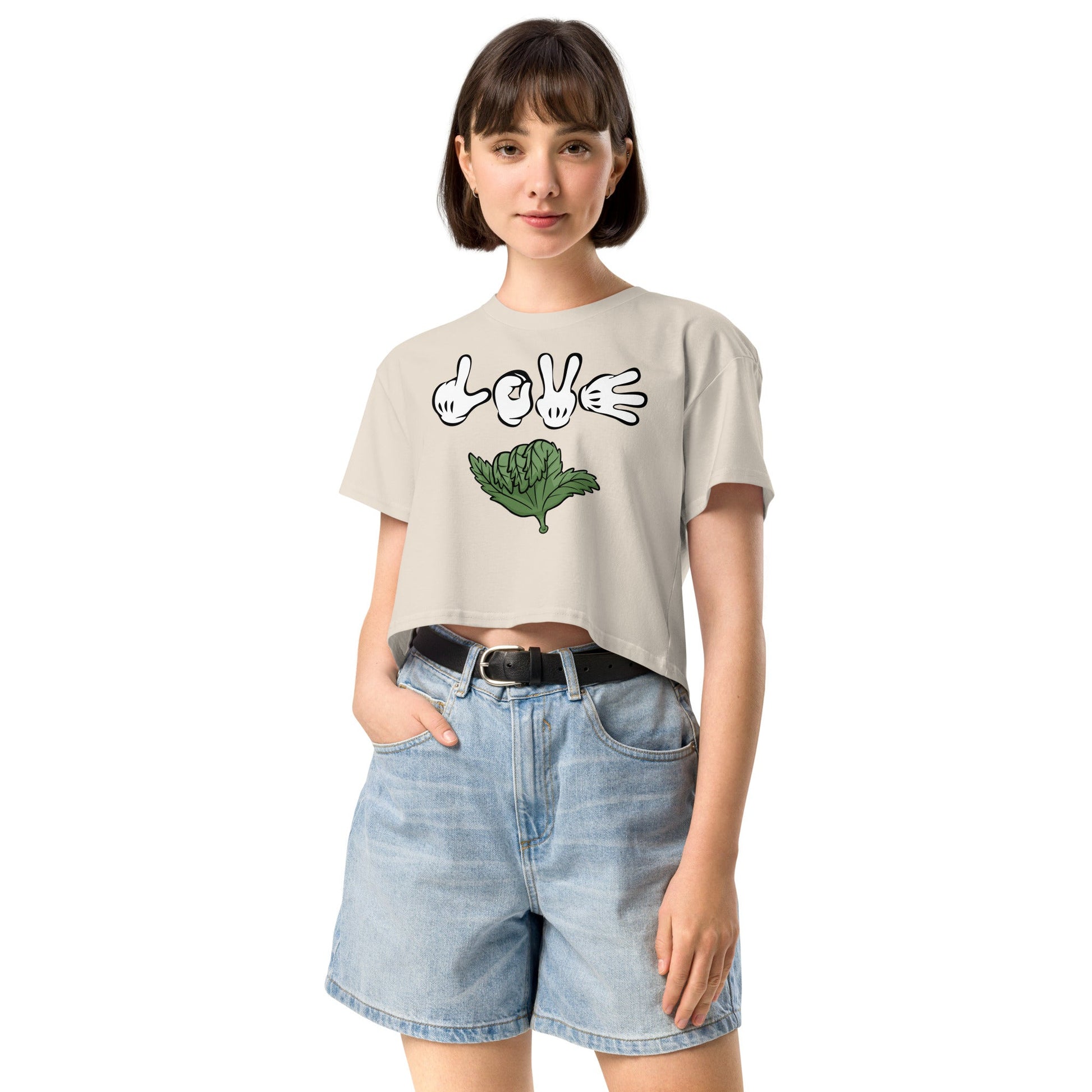 Love Weed Women’s crop top - Elevaleaf - 