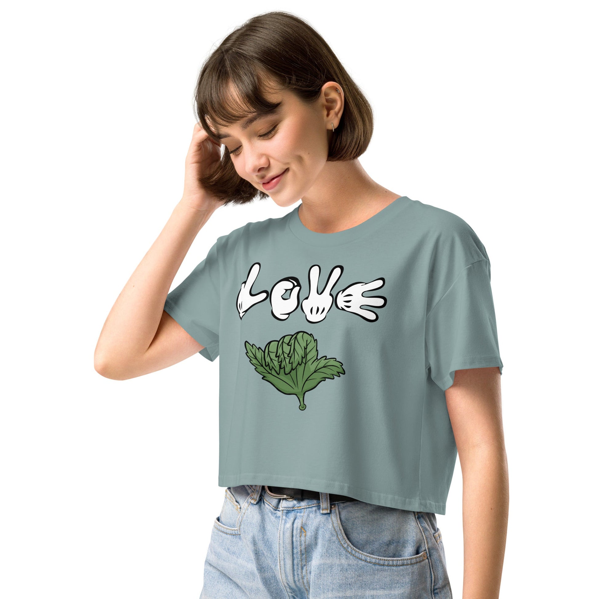 Love Weed Women’s crop top - Elevaleaf - 