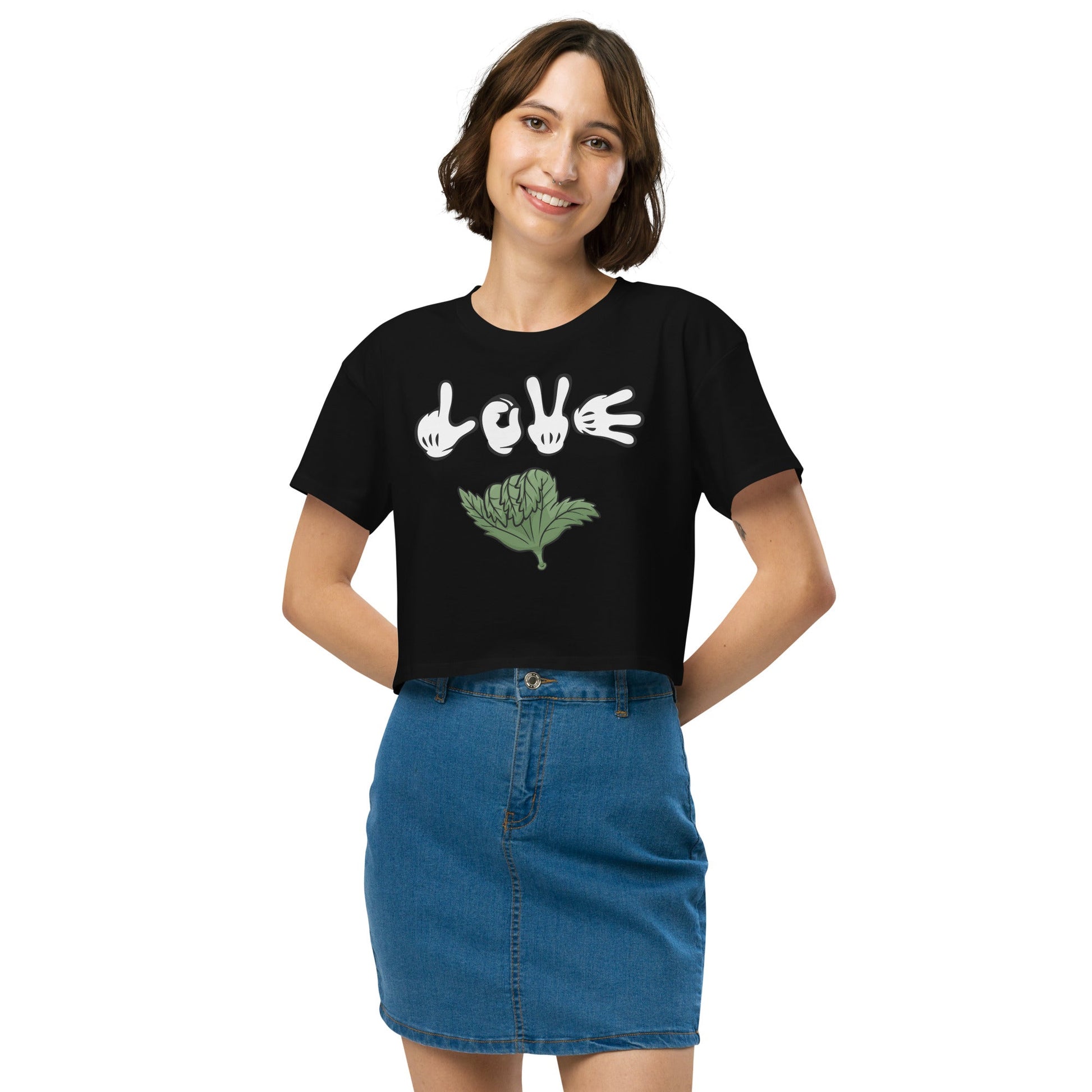 Love Weed Women’s crop top - Elevaleaf - 