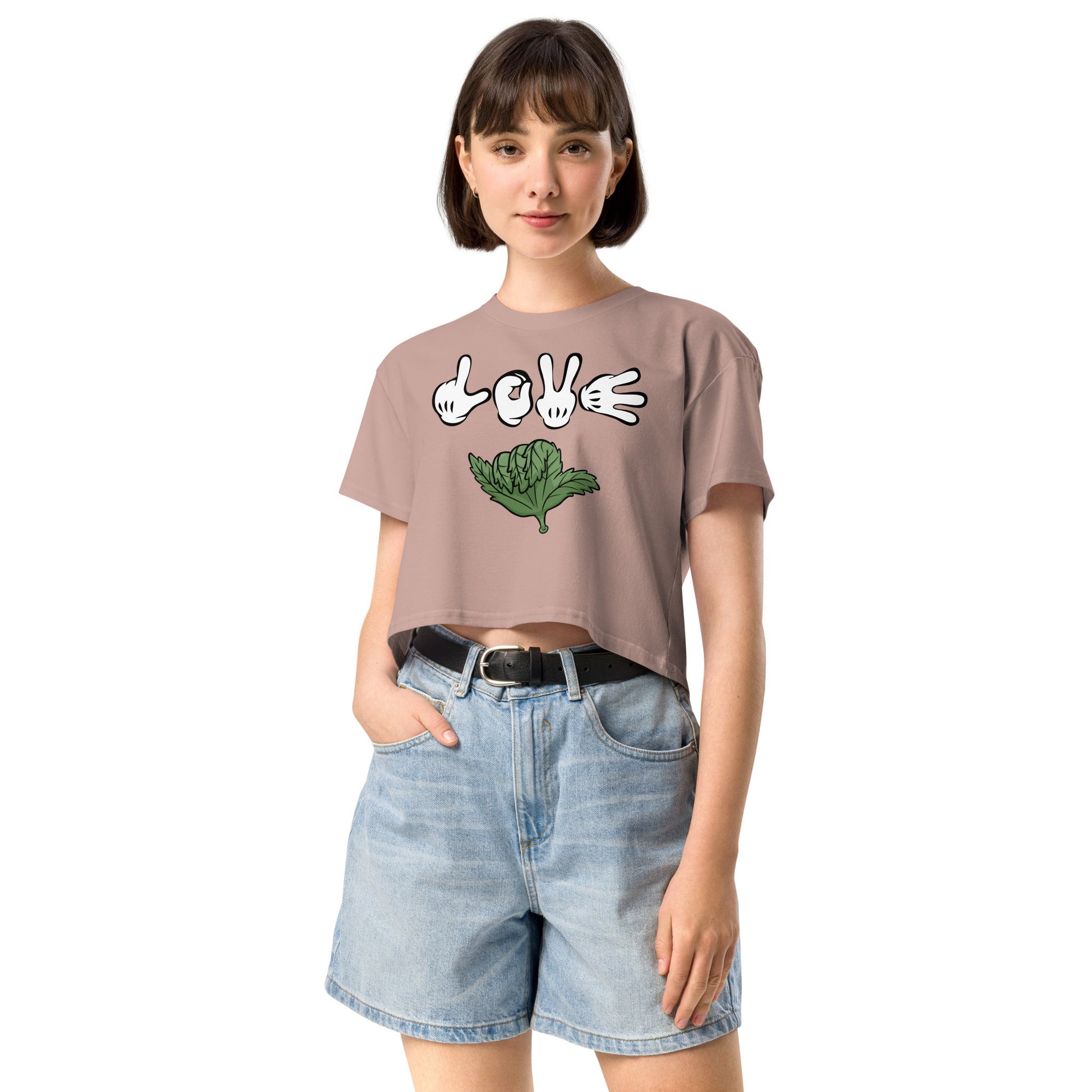 Love Weed Women’s crop top - Elevaleaf - 