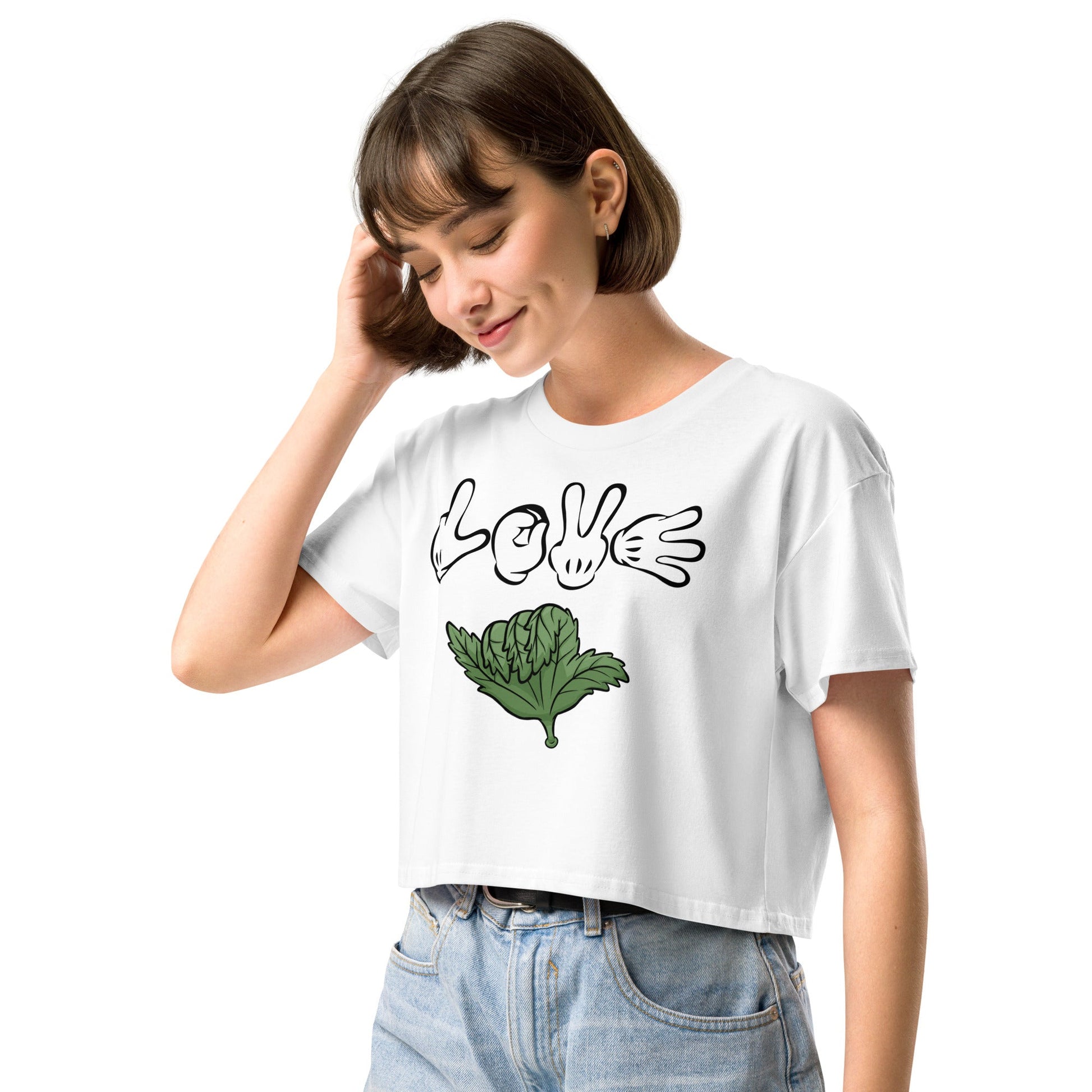 Love Weed Women’s crop top - Elevaleaf - 