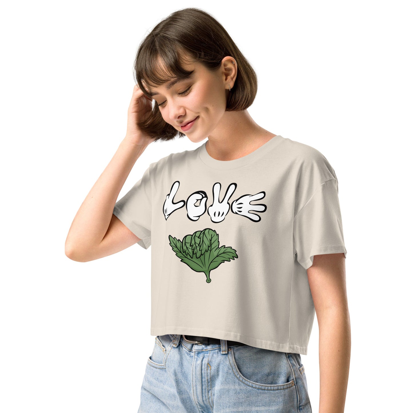 Love Weed Women’s crop top - Elevaleaf - 