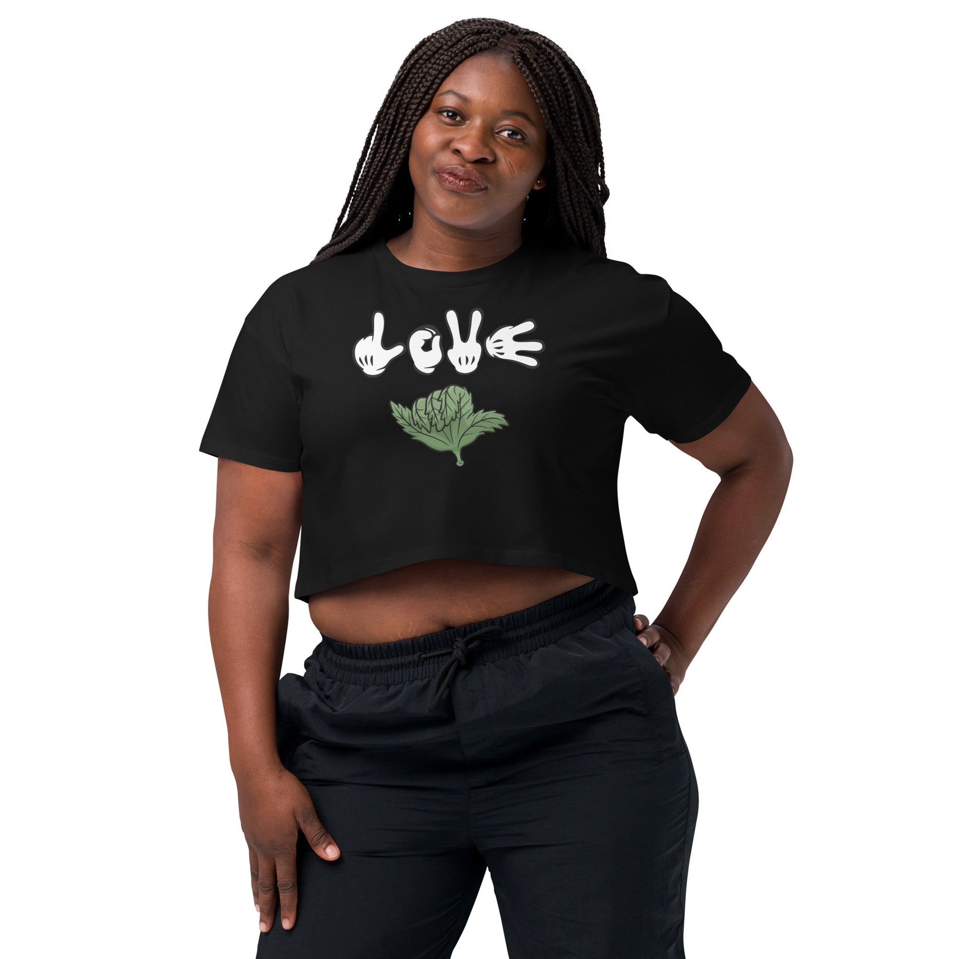 Love Weed Women’s crop top - Elevaleaf - 