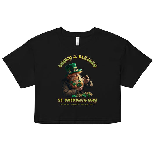 Lucky & Blessed Women’s crop top - Elevaleaf - 