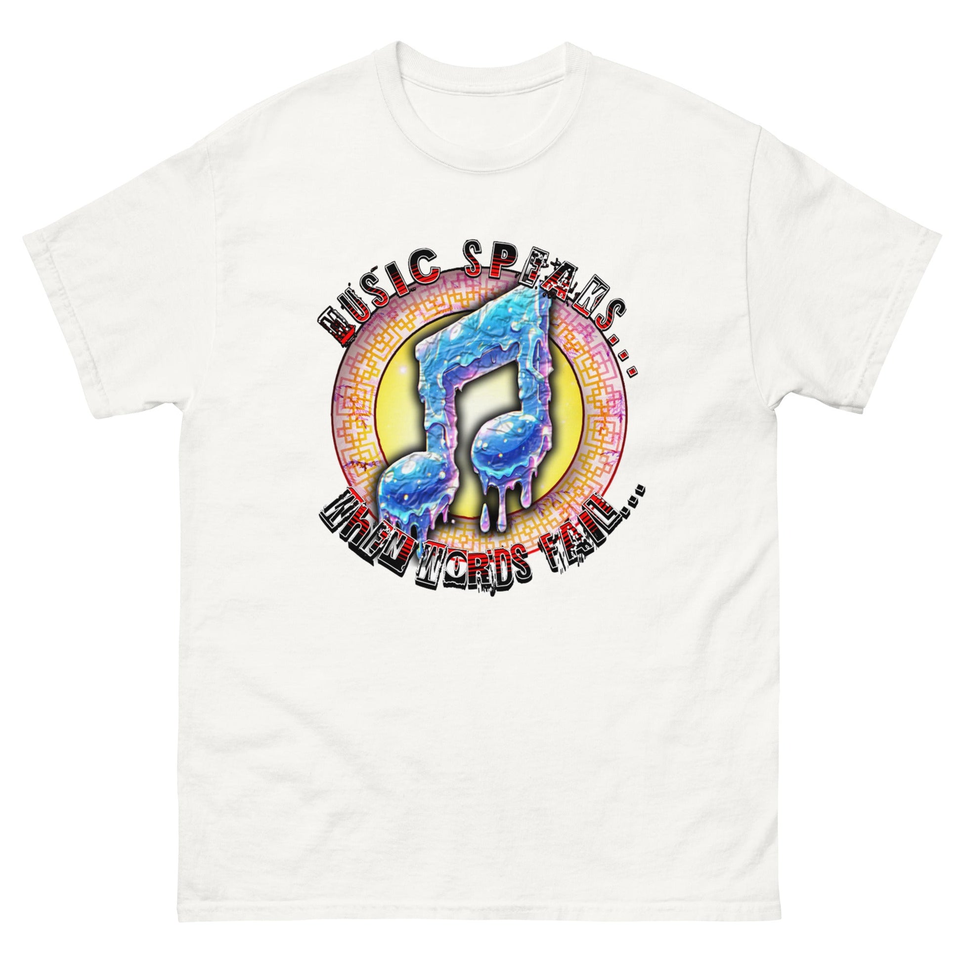 MUSIC SPEAKS WHEN WORDS FAIL Men's classic tee - Elevaleaf -