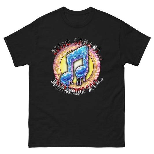 MUSIC SPEAKS WHEN WORDS FAIL Men's classic tee - Elevaleaf -