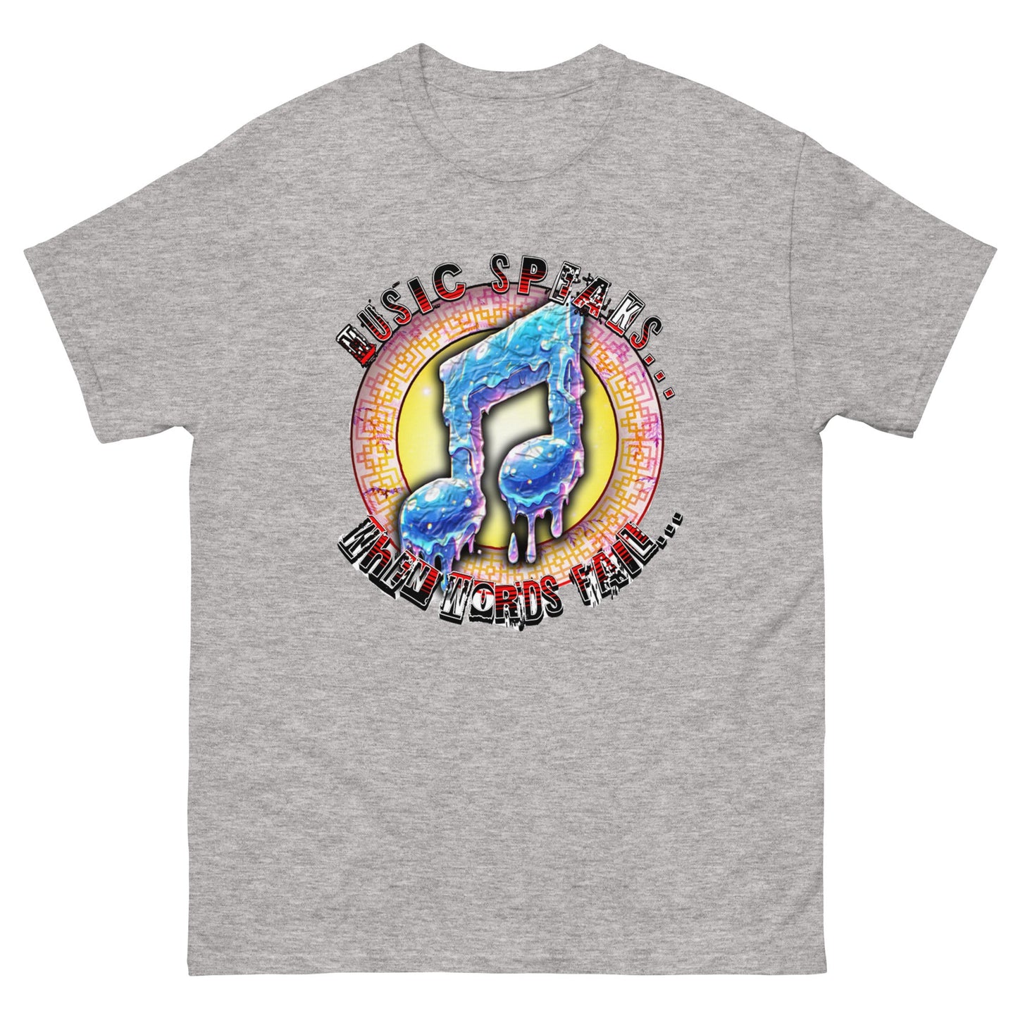 MUSIC SPEAKS WHEN WORDS FAIL Men's classic tee - Elevaleaf -