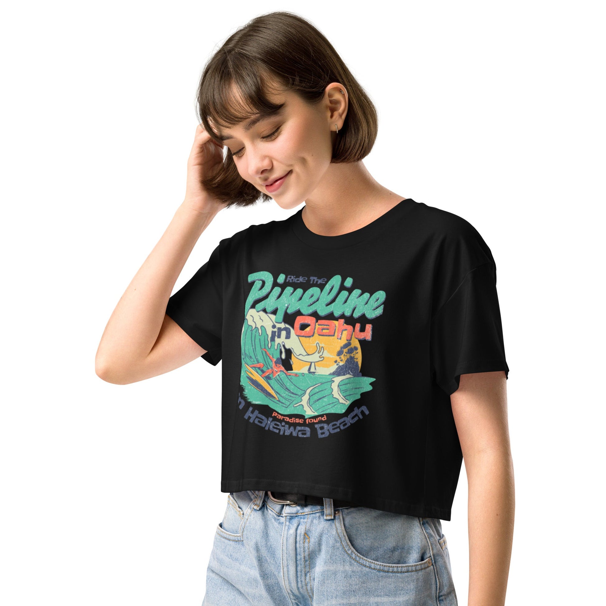 Ride the pipeline Women’s crop top - Elevaleaf - 