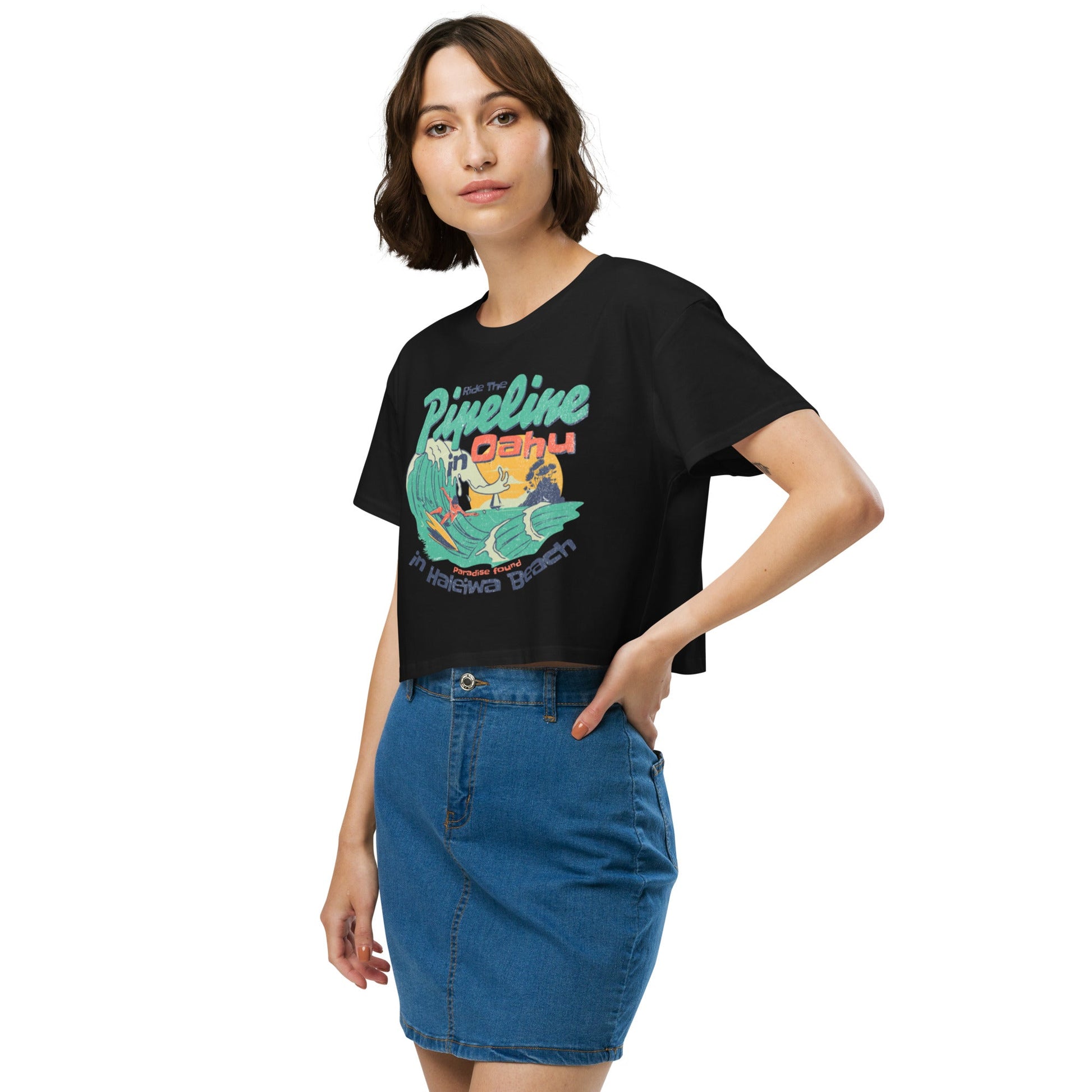 Ride the pipeline Women’s crop top - Elevaleaf - 