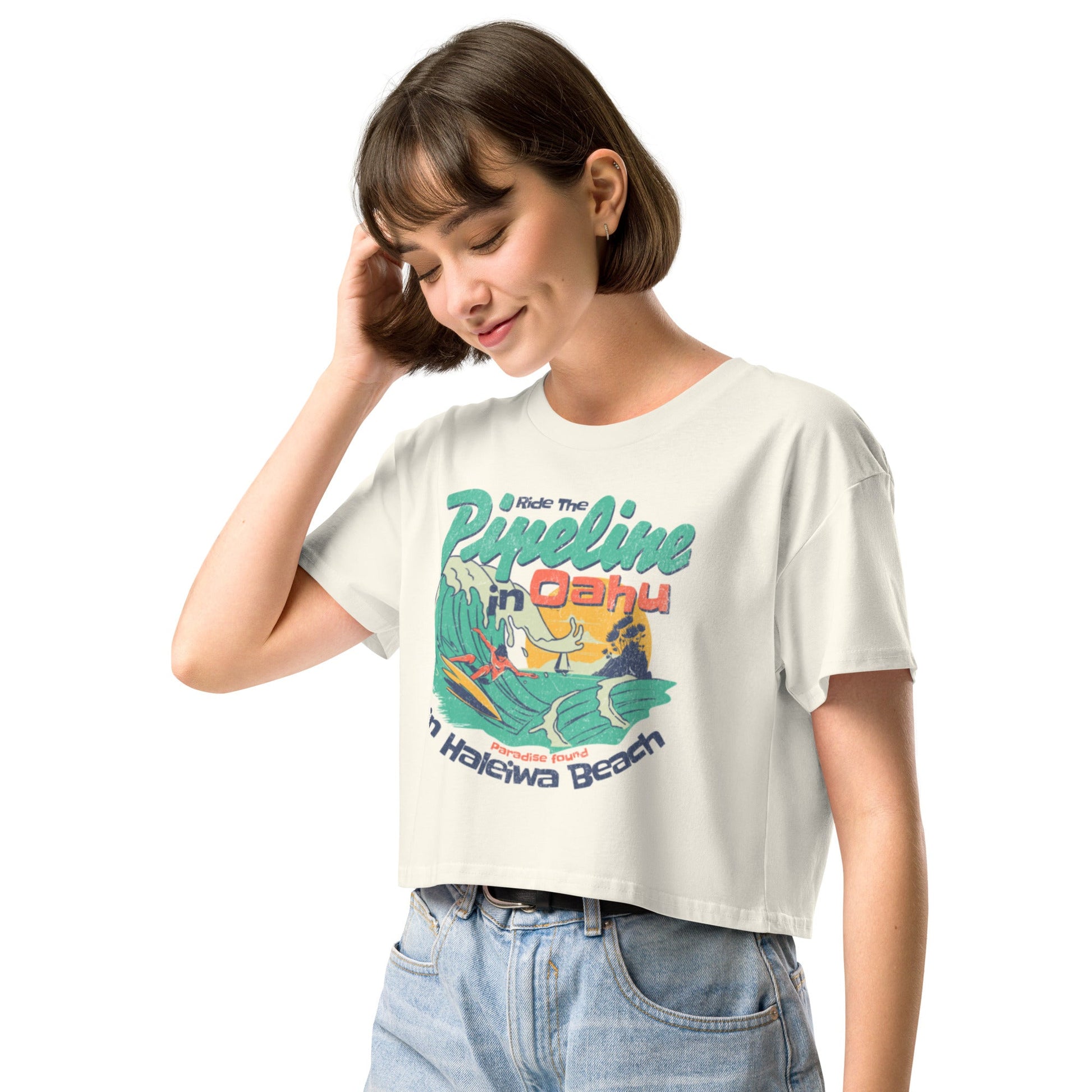 Ride the pipeline Women’s crop top - Elevaleaf - 